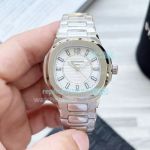 Replica Patek Philippe Nautilus Stainless Steel White Face Watch 35mm
